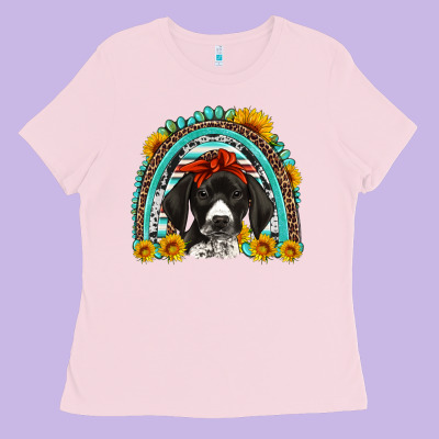 German Shorthaired Pointer Western Rainbow Ladies Tee Designed By Artiststas