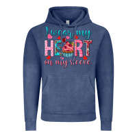 Vintage Denim i wear my heart on my sleeve Vintage Hoodie - NancyCooperArtShop