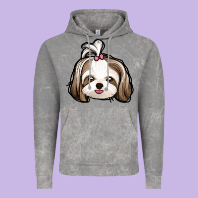 Shih Tzu Vintage Hoodie Designed By Jasminsmagicworld