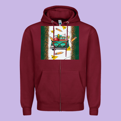 Back To School Truck Zipper Hoodie Designed By Tumblerdesignbyshophia