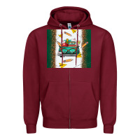 Burgundy back to school truck Zipper Hoodie - TumblerDesignByShophia