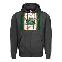 Charcoal Heather back to school truck Zipper Hoodie - TumblerDesignByShophia