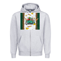 Heather Grey back to school truck Zipper Hoodie - TumblerDesignByShophia
