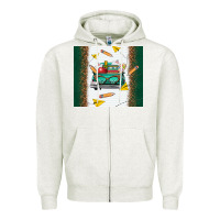 Oatmeal Heather back to school truck Zipper Hoodie - TumblerDesignByShophia