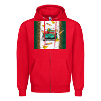 Red back to school truck Zipper Hoodie - TumblerDesignByShophia