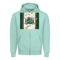 Seafoam back to school truck Zipper Hoodie - TumblerDesignByShophia