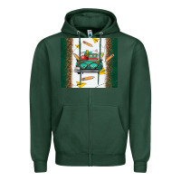 Sports Green back to school truck Zipper Hoodie - TumblerDesignByShophia