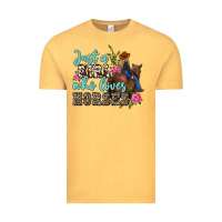 Vintage Mustard just a girl who loves horses Vintage Tee - MaliasSmallBusiness