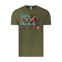 Vintage Olive just a girl who loves horses Vintage Tee - MaliasSmallBusiness