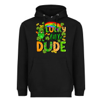 Black St. Patrick's Lucky little dude Heavyweight Hoodie - OliviaCreatesArt