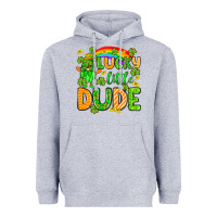 Heather Grey St. Patrick's Lucky little dude Heavyweight Hoodie - OliviaCreatesArt