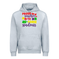 Heather Grey proud teacher to ausome students Urban Hoodie - CowhideDigitalArt