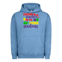 Pigment Pebble Blue proud teacher to ausome students Urban Hoodie - CowhideDigitalArt
