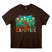 Chocolate Brown life is better by the campfire Heavy Core Tee - AdoDesignShop