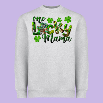 St. Patrick's Day One Lucky Mama Heavyweight Sweatshirt Designed By Ranaportraitstore