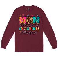 Burgundy mom in every season she shines with grace Long Sleeve Tee - Artiststas