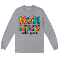 Heather Grey mom in every season she shines with grace Long Sleeve Tee - Artiststas