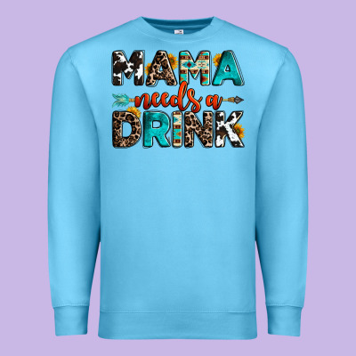 Mama Needs A Drink Premium Sweatshirt Designed By Oliviacreatesart