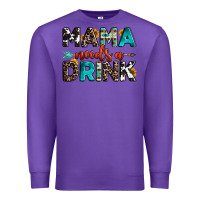 Purple mama needs a drink Premium Sweatshirt - OliviaCreatesArt