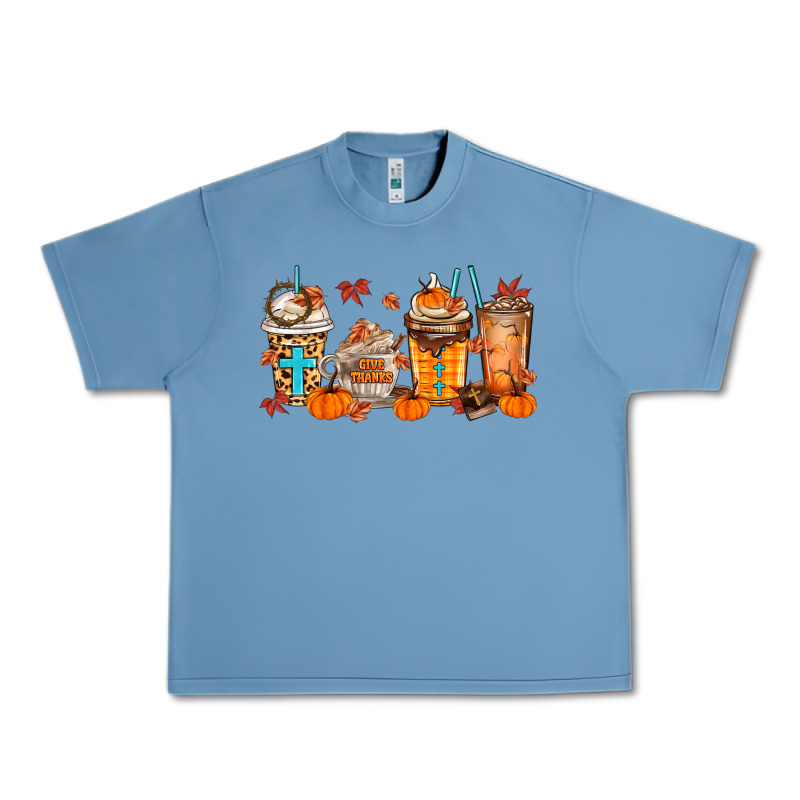 Give Thanks Coffee Cups Urban Heavy Tee by MaliasSmallBusiness | Teevron