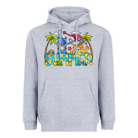 Heather Grey Summer Gnomes Heavyweight Hoodie - CowCowDesign