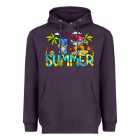 Plum Summer Gnomes Heavyweight Hoodie - CowCowDesign