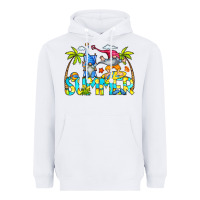 White Summer Gnomes Heavyweight Hoodie - CowCowDesign