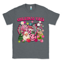 Charcoal Heather retro pink christmas vibes Classic Tee - MaliasSmallBusiness
