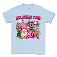 Dusty Blue retro pink christmas vibes Classic Tee - MaliasSmallBusiness