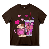 Chocolate Brown valentines day heart coffe Heavy Core Tee - AdoDesignShop