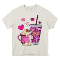 Cream valentines day heart coffe Heavy Core Tee - AdoDesignShop