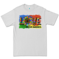 Dove Grey sunflower love autism awareness Premium Tee - BarkalooDesign