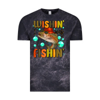 Cloud Black wishing i was fishing Vintage Tee - MaliasSmallBusiness