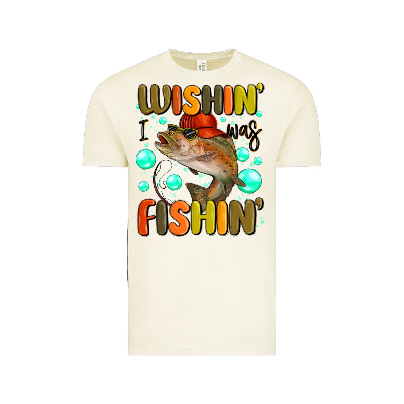Wishing I Was Fishing Vintage Tee by MaliasSmallBusiness | Teevron