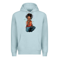 Blue Mist Afro black boy Premium Hoodie - HowdyJamesFarm
