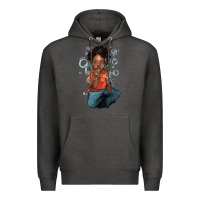 Charcoal Heather Afro black boy Premium Hoodie - HowdyJamesFarm