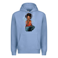 Colony Blue Afro black boy Premium Hoodie - HowdyJamesFarm