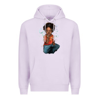 Lilac Afro black boy Premium Hoodie - HowdyJamesFarm