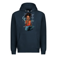 Navy Afro black boy Premium Hoodie - HowdyJamesFarm