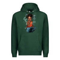 Sports Green Afro black boy Premium Hoodie - HowdyJamesFarm