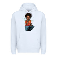 White Afro black boy Premium Hoodie - HowdyJamesFarm