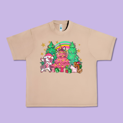 Unicorn Christmas Trees Urban Heavy Tee Designed By Nancycooperartshop