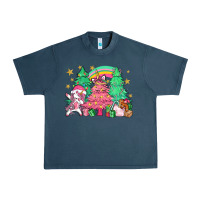 Midnight Navy Unicorn Christmas trees Urban Heavy Tee - NancyCooperArtShop