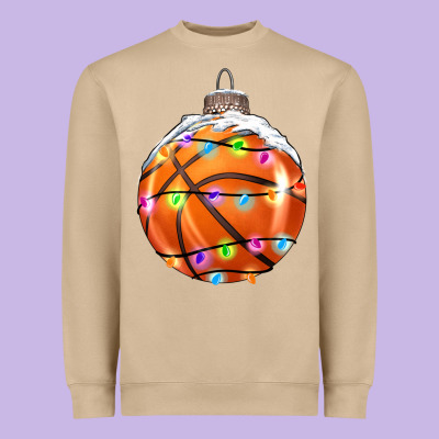 Christmas Basketball Heavyweight Sweatshirt Designed By Ranaportraitstore