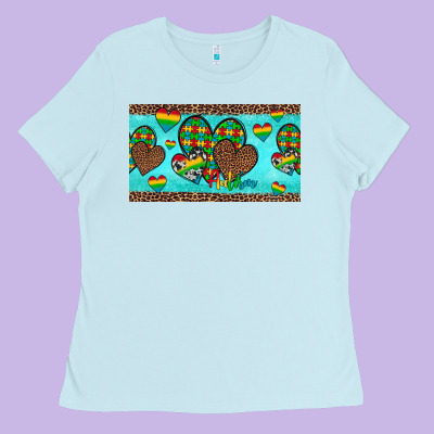 Western Hearts Autism Cup Ladies Tee Designed By Artiststas