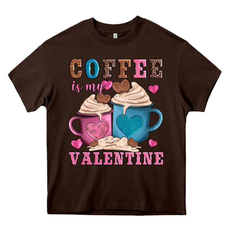 Valentines Day Coffe Is My Valentine Heavy Core Tee by AdoDesignShop | Teevron