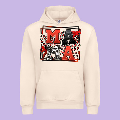 Wrestling Mama Red And Black Urban Hoodie Designed By Lillyallendesigns