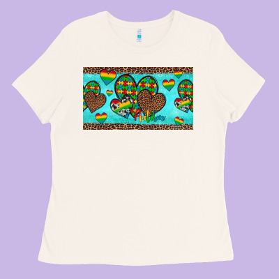 Western Hearts Autism Cup Ladies Tee Designed By Artiststas