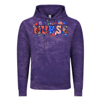 Cloud Purple 4th of july nurse Vintage Hoodie - NancyCooperArtShop