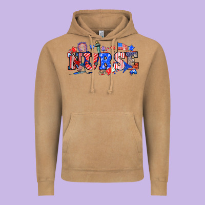 4th Of July Nurse Vintage Hoodie Designed By Nancycooperartshop